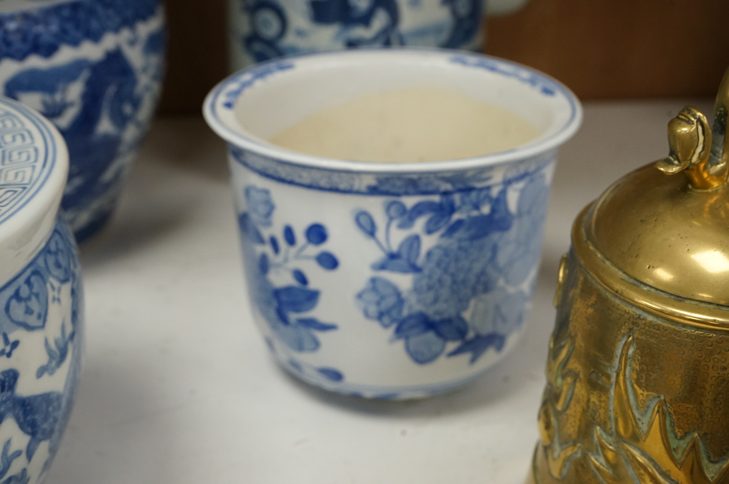 A large collection of various Chinese and Japanese ceramics and collectables to include a 19th century white glazed porcelain figure of Guanyin, largest 30.5cm